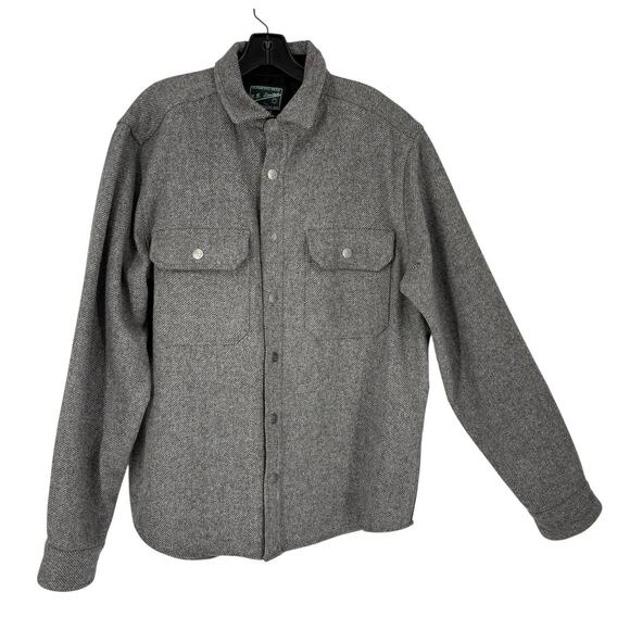 N.E. Limited Wool Blend Tweed Mens Jacket Shacket NWT Large Gray Campcore Cabin - Picture 2 of 14